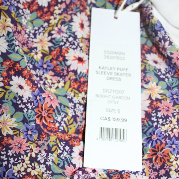 NWT Ever New Kayley Puff sleeve skater woman's floral dress size Medium - Picture 10 of 10